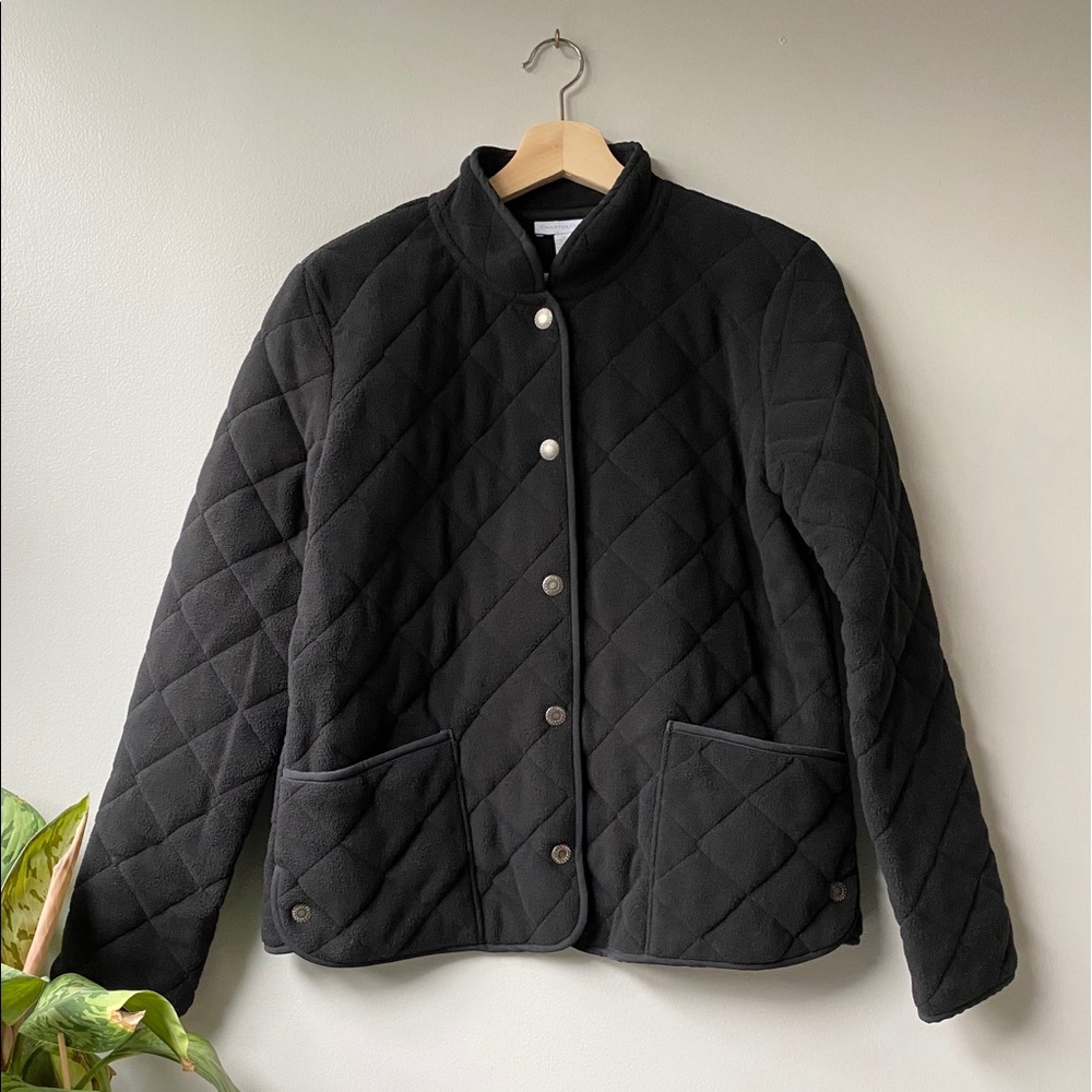 Charter Club Black Quilted Jacket